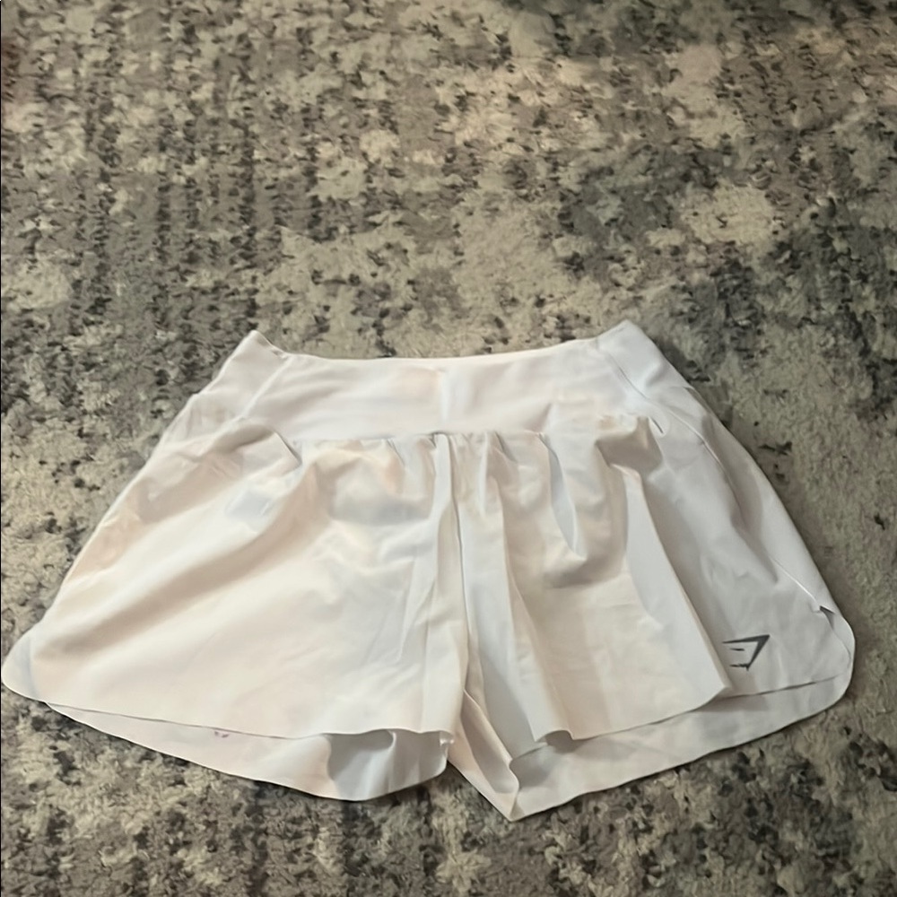 Gymshark White Athletic Shorts Lightweight Elastic Waist